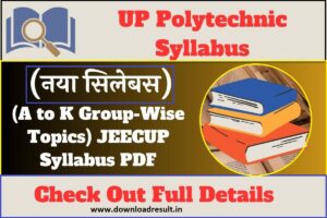UP Polytechnic Syllabus 2024 Download PDF