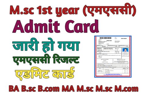 M.sc 1st Year Admit Card