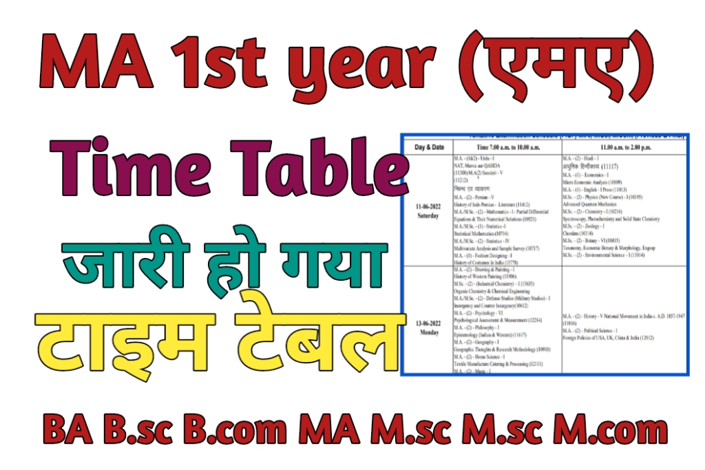 MA 1st year Time Table