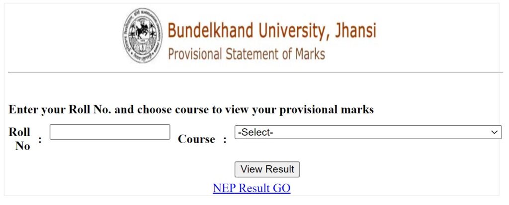 BU Jhansi Exam Result 2023