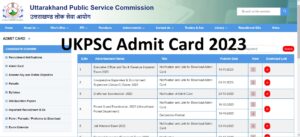 UKPSC Admit Card 2023