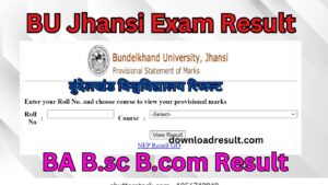 BU Jhansi Exam Result 2023