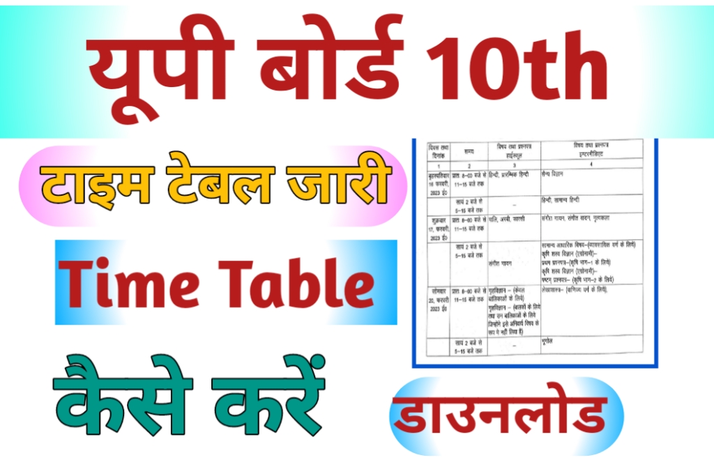 UP 10th Time Table 2024