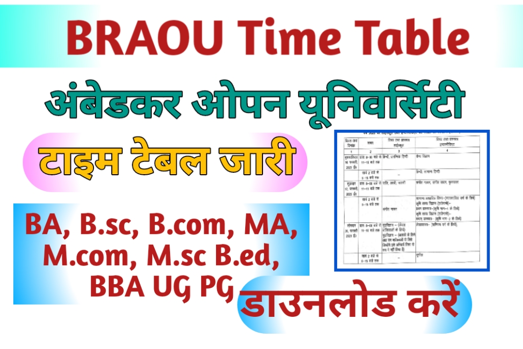 BRAOU Time Table 2023