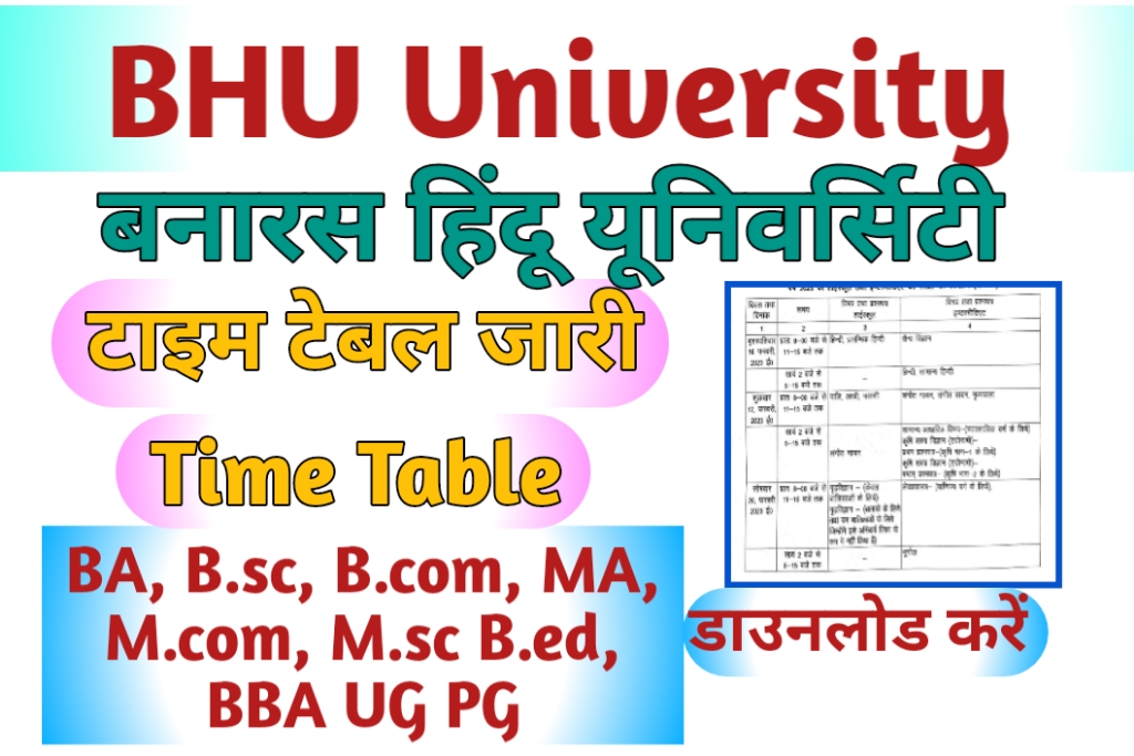 BHU Time Table 2023