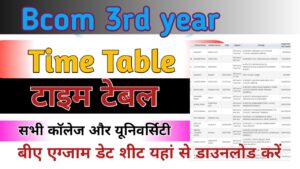 Bcom 3rd year Time Table 2024