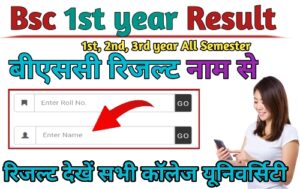 Bsc 1st year Result 2024 Name Wise (बीएससी रिजल्ट 2024) Bsc 1st, 2nd, 3rd year Result 2024, > downloadresult