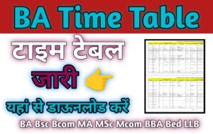 BA Time Table 2024