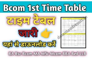 Bcom 1st year Time Table 2024