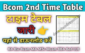 Bcom 2nd year Time Table 2024
