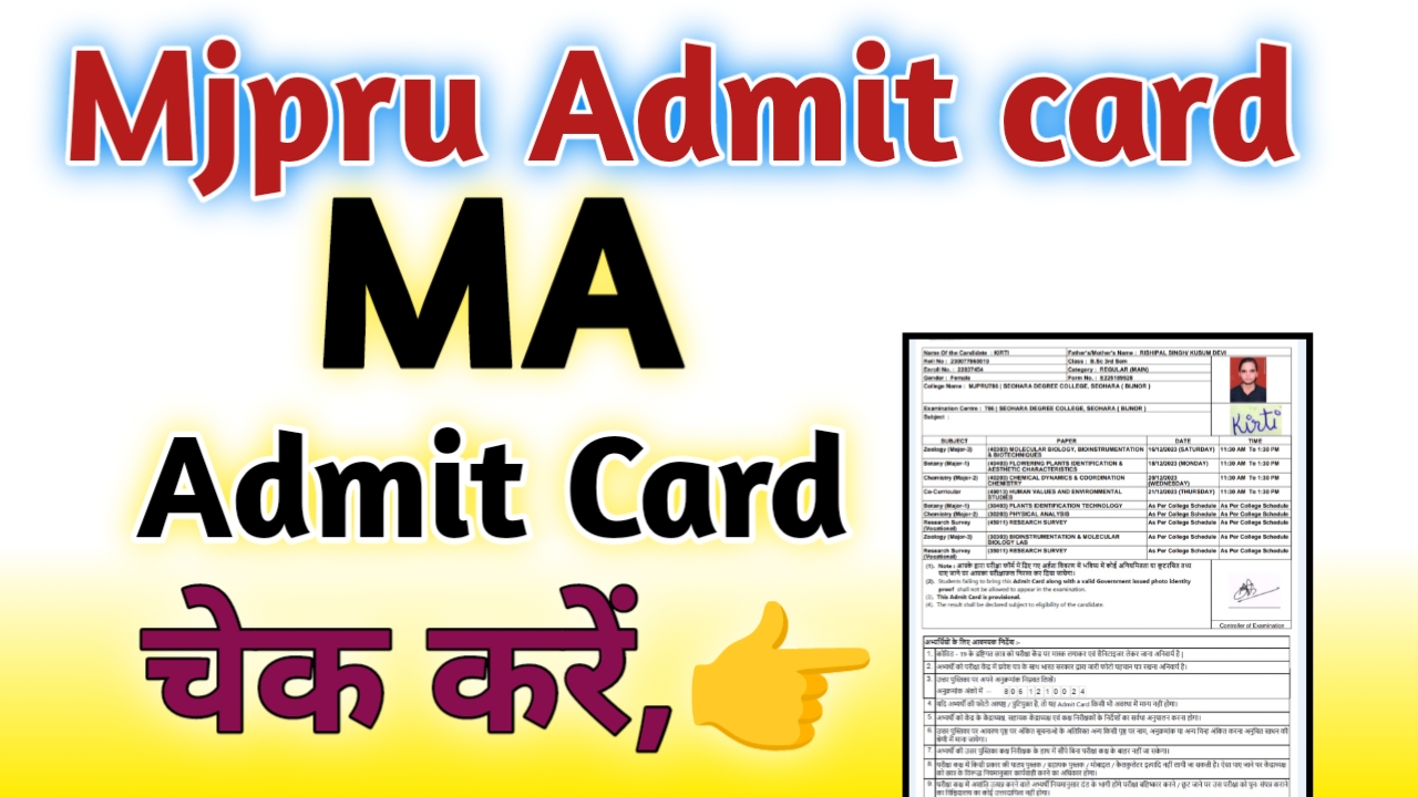 Mjpru MA Admit Card 2024