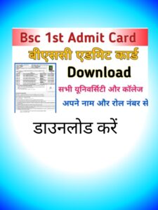 B.Sc 1st Year Exam Admit Card 2024