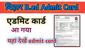 Bihar B.Ed Admit Card 2024 - बिहार सीईटी बीएड एडमिट कार्ड ऐसे करें डाउनलोड