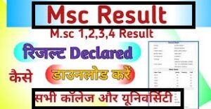 JNVU MSC Result 2024/JNVU Result 2024 रिजल्ट लिंक MSC Result at downloadresult.in