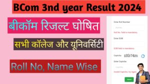 Bcom 3rd year Result 2024: (बीकॉम रिजल्ट 2024) बीकॉम रिजल्ट जारी जल्दी यहां से चेक करे.