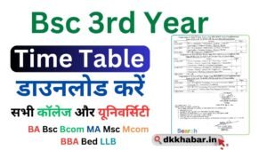 Bsc 3rd year Time Table