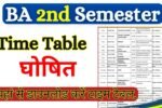 BA 2nd Semester Time Table