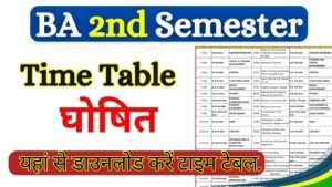 BA 2nd Semester Time Table