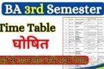 BA 3rd Semester Time Table