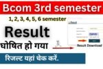 BCom 3rd Semester Result 2026