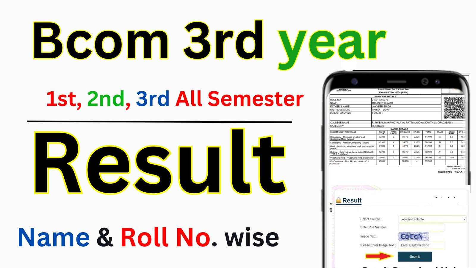 Bcom 3rd year Result