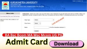 KUK Admit Card 2025