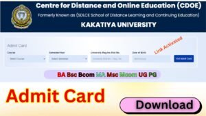 Kakatiya University Admit Card 2025