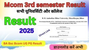 Mcom 3rd semester Result 2025
