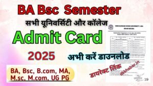 BA Bsc Bsc Semester Admit Card 2025