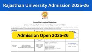 Rajasthan University Admission 2025-26, फॉर्म, अंतिम तिथि, पोर्टल और मानदंड Uniraj (www.curaj.ac.in/acts)