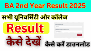BA 2nd Year Result 2025, (बीए द्वितीय वर्ष का परिणाम) 2025 जारी, किया यहां चेक करें