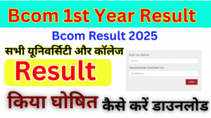 Bcom 1st year Result 2025, (बीकॉम प्रथम वर्ष परिणाम 2025 जारी, यहां डाउनलोड करें